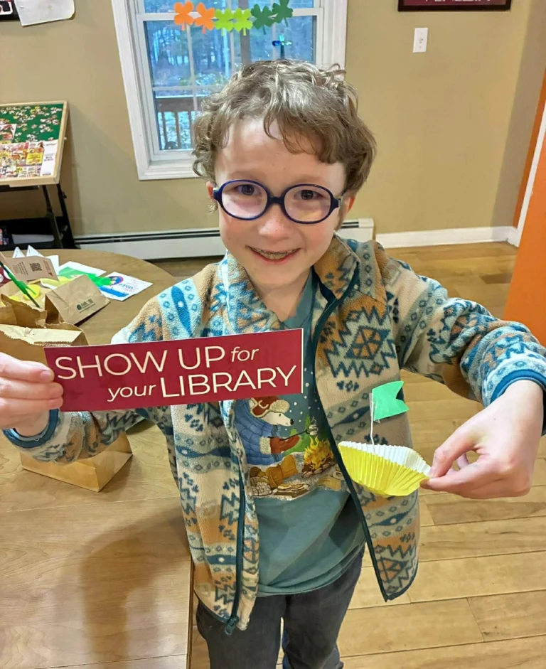 Thanks to the Cote family for sharing these awesome photos of their “Show Up for Your Library” boats. We love them!

Did you know? The Children’s Room gives out 40 Take & Make craft kits every week to kids in our community. These kits provide access to crafts that help with fine motor skills, creativity, learning, and more!

You can help us to continue making these available each week.

Join us at the Public Budget Hearing to show your support for library programs:

City Hall
Tuesday, April 7
6:00 PM

We hope to see you there!