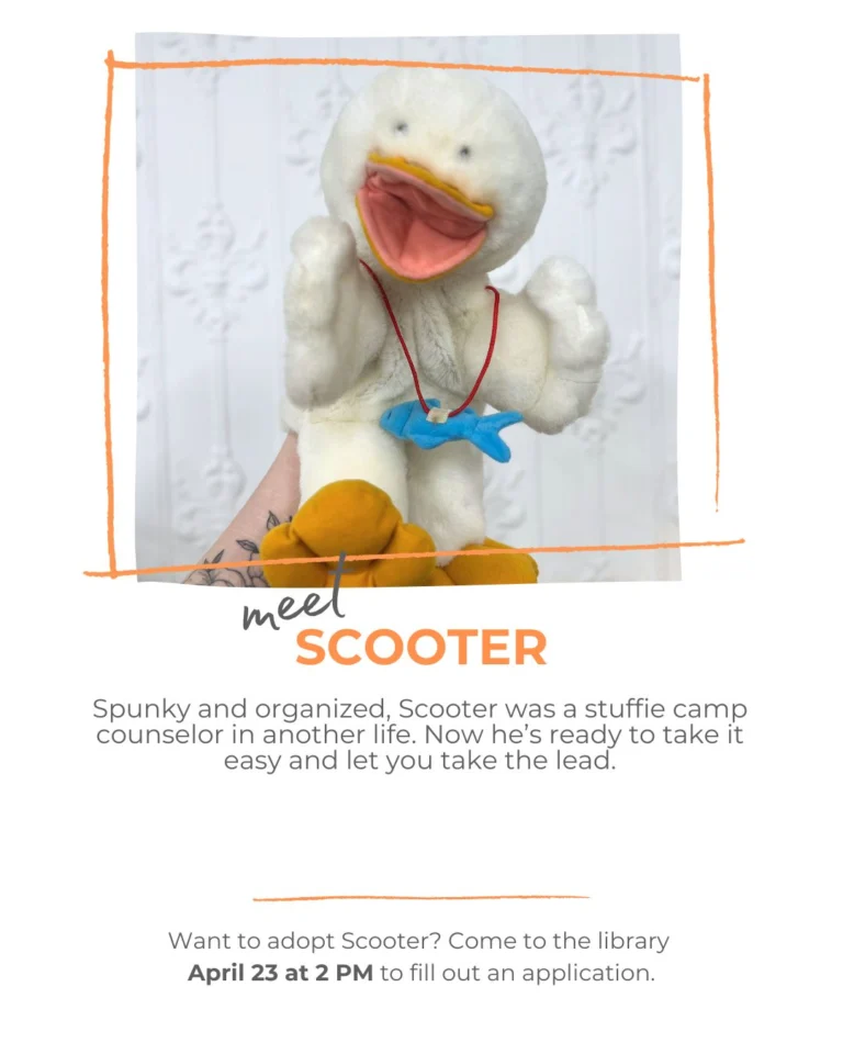 See you Thursday at 2 PM for our Stuffie Adoption Day!