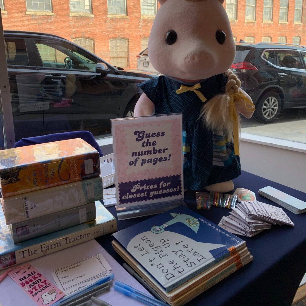 CONGRATS to all of our winners from our "Guess the Pages" contest at Big Book Brunch on Sunday! 

The stack of kids' books was 136 pages & our winners are:
1st: Pam T. with a guess of 117
2nd: Erin B. with a guess of 105
3rd: Mike N. with a guess of 98

The stack of adult books was 3720 pages and our winners are: 
1st: Dillan M. with a guess of 3800
2nd: Rebecca G. with a guess of 3500
3rd: Lauren C. with a guess of 3475

We've notified the winners, so check your email or voicemail! Our winners from the weigh-in for HEAVIEST book will be announced alongside Time & Tide's further prizes for READING your big, heavy books, in late November - so stay tuned for those! 

And BIG thanks to our partners in Big Book fun - @timeandtidecoffee and @treehousetoys !