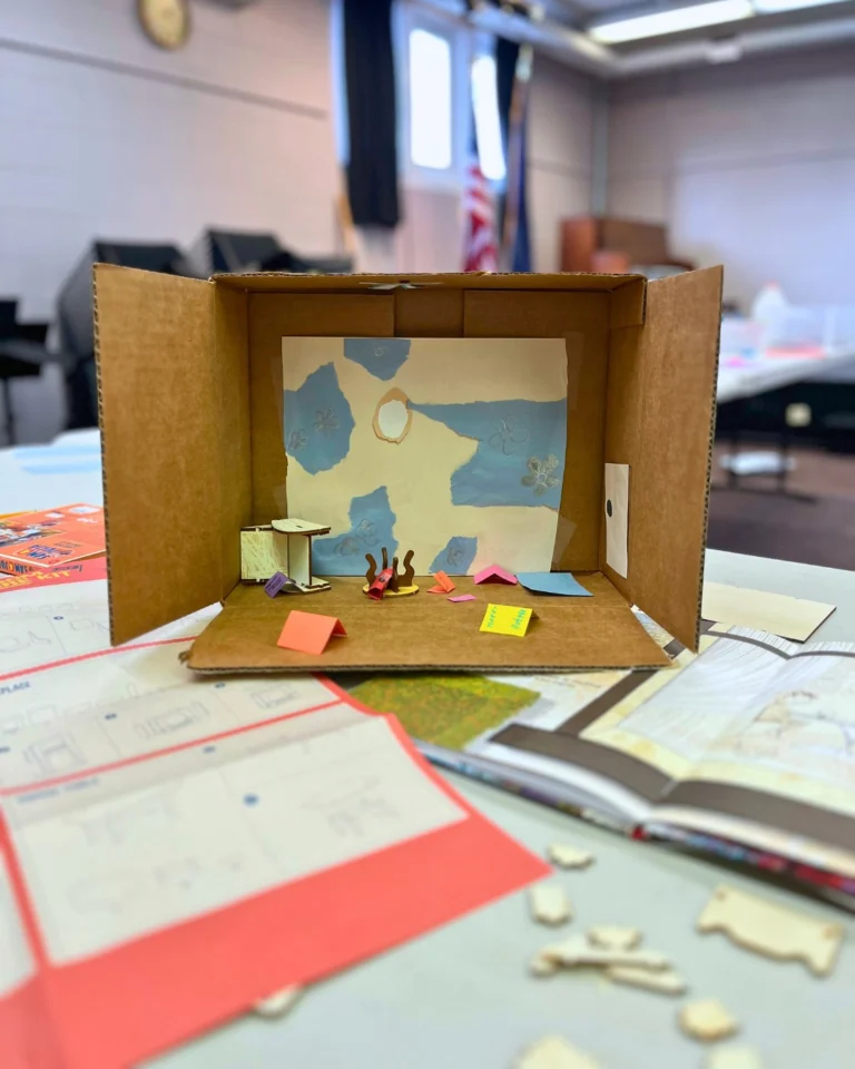 Ever wondered why contestants on competition shows panic when they come down to the end of their time limit? Well, the designers from our Youth Theater Class: Set Design Studio found out! Turns out our imaginations had ideas that couldn't be accomplished in just an hour!

After discussing the basics of scenic design, we read A House That Once Was by Julie Fogliano and divided into teams to design model boxes as if we were putting it on as a play. 

Thank you to everyone who spent time during their April Break with us - we love seeing so many faces!