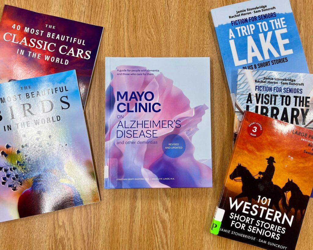 Did you know that we offer books and resources to support seniors, individuals experiencing Alzheimer’s or dementia, and their caregivers? Stop in to explore our collection or check out one of our Memory Kits!