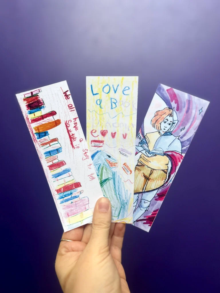 𝗪𝗲 𝗵𝗮𝘃𝗲 𝗼𝘂𝗿 𝘄𝗶𝗻𝗻𝗲𝗿𝘀!

For the next year you will be able to pick up these amazing bookmarks made by:
Claire Chapman age 10
Emilia Zavala age 8
Alex Lecrone age 23

Congratulations and a huge thank you to all of you who entered your wonderful works or art!